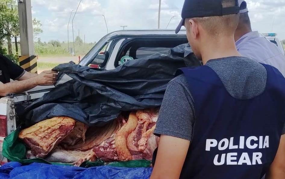 UEAR secuestró 480 kilos de carne vacuna transportados sin respetar la cadena de frío