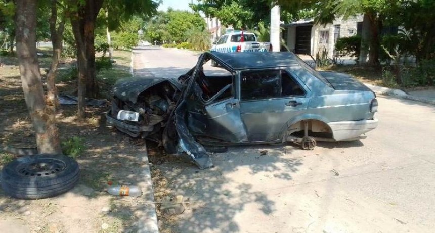 Clorinda: En estado de ebriedad un conductor chocó un árbol